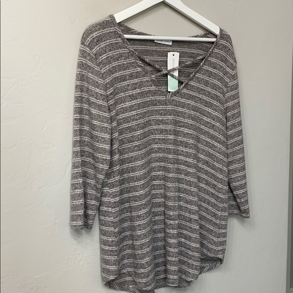 Emory Park dulce3/4 sleeve hacci knit top XL. NWT - Picture 2 of 10